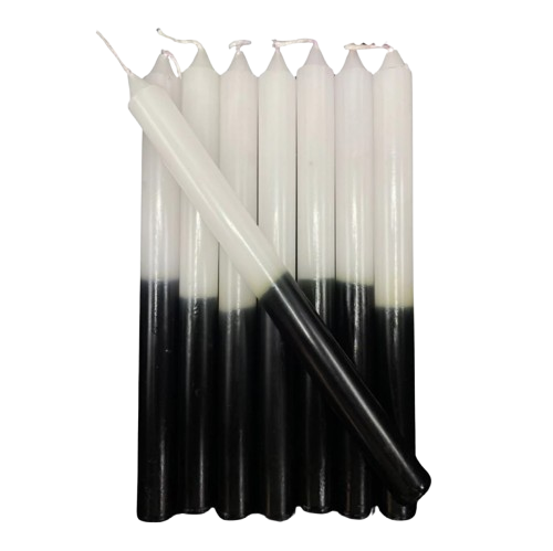 Vela Palito Branca/Preta 18cm 1kg